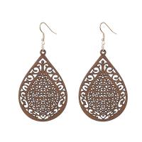 Wood Earring with Zinc Alloy fashion jewelry Sold By Pair