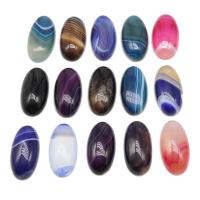 Agate cabochon, Mješoviti Agate, elipsa, uglađen, možete DIY & različiti materijali za izbor, više boja za izbor, 15*30mm, 10računala/Torba, Prodano By Torba