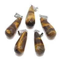 Bijoux Pendentifs en pierres gemmes, agate mixte, larme, poli, DIY & différents matériaux pour le choix, plus de couleurs à choisir, 38*15*6mm, 10PC/sac, Vendu par sac