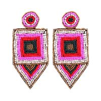 Pendientes, paño, con Seedbead, para mujer, multicolor, 94mm, Vendido por Par