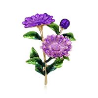 Zinc Alloy Brocher, med emalje, Flower, mode smykker, flere farver til valg, Solgt af PC