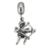 Pendentifs European en acier inoxydable, Acier inoxydable 316, Placage, DIY, argent, 4*11*8mm 9.5*21.5*9.5mm, Trou:Environ 4.5mm, 5PC/sac, Vendu par sac