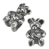 Rostfritt stål stort hål Pärlor, 316L rostfritt stål, Bear, plated, DIY, silver, 9*12.5*8mm, Hål:Ca 4.5mm, 5PC/Bag, Säljs av Bag