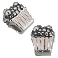 Branelli grande foro Dell'acciaio inossidabile, 316L acciaio inox, Fiore, placcato, DIY, argento, 9*12*9mm, Foro:Appross. 4.5mm, 5PC/borsa, Venduto da borsa