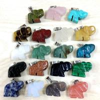 Edelstein Anhänger Schmuck, Naturstein, Elephant, unisex, keine, 10x16x22mm, 12PCs/Tasche, verkauft von Tasche