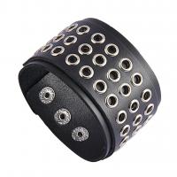 PU Leather Cord Bracelets with Zinc Alloy plated fashion jewelry & Unisex Sold By PC