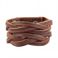 Bracelets cordon PU, cuir PU, unisexe & styles différents pour le choix, 240x40mm, Vendu par PC