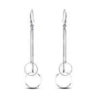 Messing oorhangers, silver plated, voor vrouw, 20x93mm, Verkocht door pair