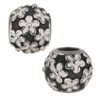 RVS European Beads, 316 Roestvrij staal, silver plated, glazuur, 11x9x11mm, Gat:Ca 4.5mm, 5pC's/Bag, Verkocht door Bag