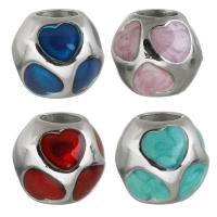 RVS European Beads, 316 Roestvrij staal, silver plated, glazuur, meer kleuren voor de keuze, 10.50x9x10.50mm, Gat:Ca 4.5mm, 5pC's/Bag, Verkocht door Bag