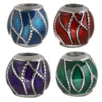 Stainless Steel European Beads 316 Stainless Steel silver color plated enamel Approx 4.5mm Sold By Bag