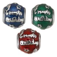 Stainless Steel European Beads 316 Stainless Steel silver color plated enamel Approx 4mm Sold By Bag