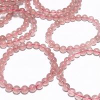 Strawberry Quartz Bead, Runde, forskellig størrelse for valg, lyserød, Hole:Ca. 1mm, Solgt af Strand