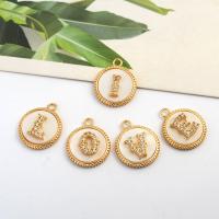 Cubic Zirconia Micro Pave Brass Pendant gold color plated DIY & micro pave cubic zirconia & for woman nickel lead & cadmium free Sold By Bag