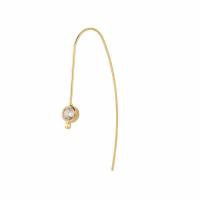 Messing Hook Earwire, guldfarve belagt, du kan DIY & Micro Pave cubic zirconia & for kvinde, nikkel, bly & cadmium fri, 16x1x7mm, 10pc'er/Bag, Solgt af Bag