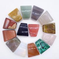 Mixed Edelsteen kralen, Natuursteen, Trapezium, DIY, gemengde kleuren, 30x35x1mm, Verkocht door PC