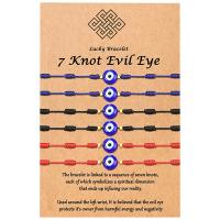 Evil Eye sieraden Armband, Textiel binnenwerk Cord, met Zinc Alloy, voor vrouw, meer kleuren voor de keuze, Lengte Ca 7.06 inch, 5pC's/Lot, Verkocht door Lot