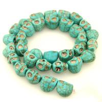 Tyrkysové korálky, Přírodní Turquoise, Lebka, lesklý, DIY & různé velikosti pro výběr, tmavozelený, Prodáno By Strand