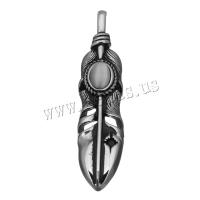 Pendants Jewelry Cruach dhosmálta, jewelry faisin & blacken, 11.5x49.5x7mm, Poll:Thart 3x6mm, Díolta De réir PC