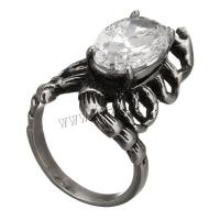 Vinger Ring in edelstaal, 316L roestvrij staal, Schorpioen, verschillende grootte voor keus & micro pave zirconia & zwart maken, 28x7mm, 5pC's/Lot, Verkocht door Lot