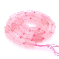 Natural Rose Quartz Beads Column polished DIY pink Sold By Strand