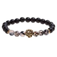 Gemstone Armbånd, Zinc Alloy, med Abrazine Stone, mode smykker & Unisex, flere farver til valg, 8mmuff0c 19cm, Solgt af PC