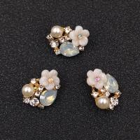 Mobiel DIY set, Zinc Alloy, Plum Blossom, gold plated, nikkel, lood en cadmium vrij, 13x17mm, 10pC's/Bag, Verkocht door Bag