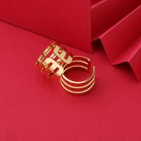 aço inoxidável Cuff Ring Finger, joias de moda, dourado, 10PCs/Lot, vendido por Lot