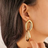 Zinc Alloy Drop Earrings plated fashion jewelry & for woman golden nickel lead & cadmium free Sold By Pair