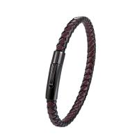 acero inoxidable 316L Pulsera, con Cuero, chapado, diverso tamaño para la opción & para hombre, más colores para la opción, Vendido por UD