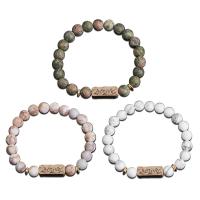 Gemstone Bracelets Natural Stone with Zinc Alloy gold color plated Unisex nickel lead & cadmium free Sold Per 7.24 Inch Strand