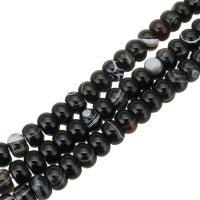 Natural Black Agaat kralen, Zwarte Agaat, Abacus, plated, Duurzame & mode sieraden & gefacetteerde, zwart, 10x14x14mm, Gat:Ca 1.5mm, 40pC's/Strand, Per verkocht 15 inch Strand