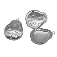 304 rostfritt stål Locket Pendant, Piga, DIY, ursprungliga färgen, 29x37x8mm, Hål:Ca 2mm, Innerdiameter:Ca 20x24mm, Säljs av PC