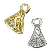 Ottone pizzico Bail, placcato, gioielli di moda & per la donna & con strass, nessuno, assenza di nichel,piombo&cadmio, 6x9x6mm,1mm, 10PC/lotto, Venduto da lotto