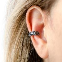 Zinc Alloy Earring Cuff, plated, mode sieraden, zilver, Verkocht door PC