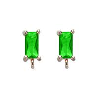 Messing Earring Drop Component, met Cubic Zirconia, gold plated, DIY, meer kleuren voor de keuze, nikkel, lood en cadmium vrij, 11mm, Verkocht door Bag