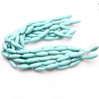 Turquoise Kralen, Synthetisch Blauw Turquoise, Drum, gepolijst, DIY, 10x30mm, 13pC's/Strand, Verkocht door Strand