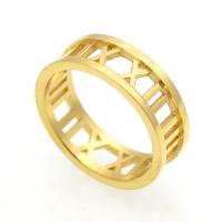 Anillo de dedo de acero inoxidable, chapado, diverso tamaño para la opción & para mujer & hueco, más colores para la opción, 7mm, tamaño:6-9, Vendido por UD