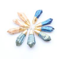 Gemstone Hängen Smycken, Natursten, guldfärg pläterade, DIY, fler färger för val, Säljs av PC