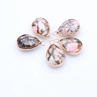 Gemstone Vedhæng Smykker, Rhodonite, Teardrop, du kan DIY & facetteret, 22x14mm, Solgt af PC