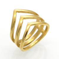 Rozsdamentes acél Finger Ring, Stainless Steel, Geometriai minta, galvanizált, különböző méretű a választás & a nő & üreges, több színt a választás, 16mm, Méret:6-9, Által értékesített PC