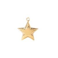 Mässing Smycken Hängen, Star, guldfärg pläterade, 24x27mm, Hål:Ca 2mm, 20PC/Lot, Säljs av Lot