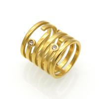 Anillo de dedo acero inoxidable del Rhinestone, chapado, unisexo & diverso tamaño para la opción & con diamantes de imitación, más colores para la opción, 19mm, tamaño:6-9, Vendido por UD