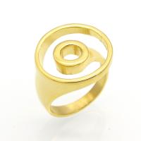 Bague en acier inoxydable, Rond, Placage, unisexe & normes différentes pour le choix & creux, plus de couleurs à choisir, 19mm, Taille:6-9, Vendu par PC