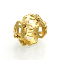 Vinger Ring in edelstaal, Roestvrij staal, Four Leaf Clover, plated, verschillende grootte voor keus & voor vrouw & hol, meer kleuren voor de keuze, 11mm, Maat:6-9, Verkocht door PC