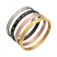 Rozsdamentes acél bangle, Stainless Steel, galvanizált, különböző méretű a választás & a nő & strasszos, több színt a választás, 58x48, Által értékesített PC