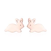 Stainless Steel Stud Earrings Rabbit plated fashion jewelry & for woman Sold By Pair