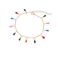 Bracelet de cheville en alliage de zinc, Placage, durable & pour femme, plus de couleurs à choisir, protéger l'environnement, sans nickel, plomb et cadmium, Vendu par 8.26 pouce brin