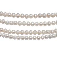 Okrugli Kulturan Slatkovodni Pearl perle, uglađen, možete DIY & različite veličine za izbor, bijel, 4-5mm, Prodano By Strand