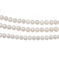 Runda odlad sötvattenspärla pärlor, Freshwater Pearl, polerad, DIY, vit, 7-8mm, Säljs av Strand